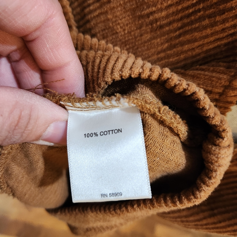 Chelsea & Violet Brown Corduroy Button-Down Dress. Size Medium. Overall Style - Picture 9 of 11
